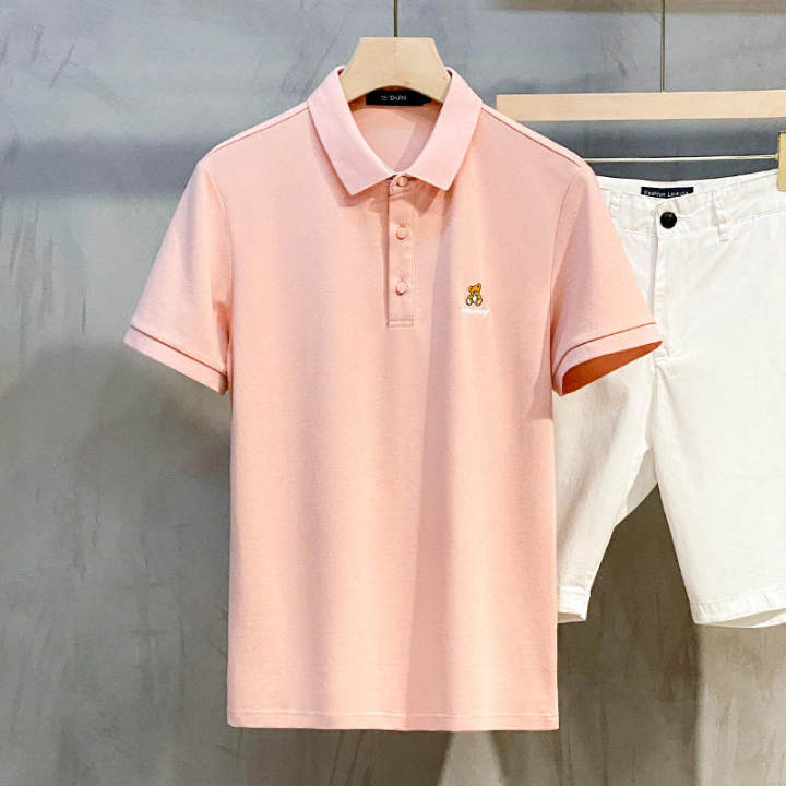 2023年新款刺繡高端翻領POLO衫男