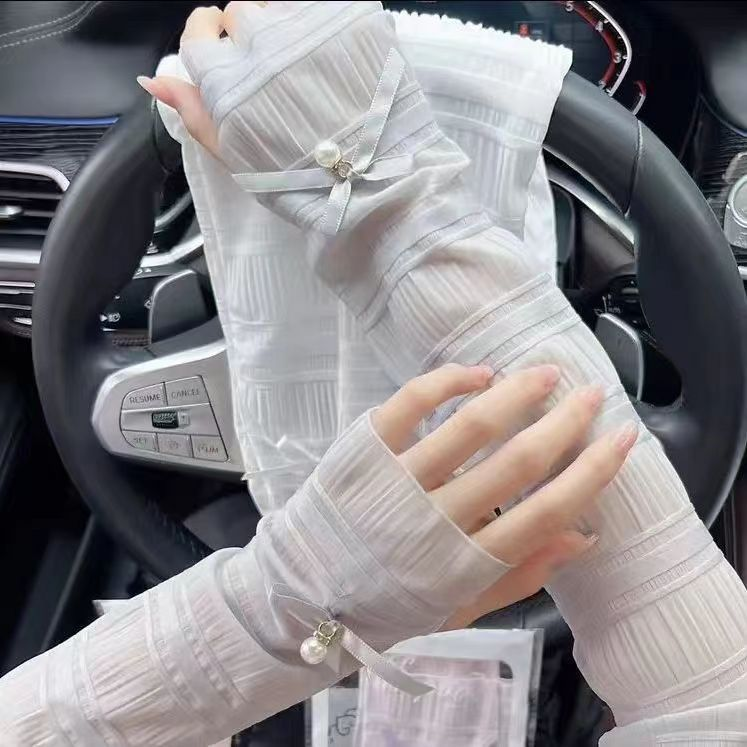 騎行開車防紫外線必備!-【蝴蝶結蕾絲防曬袖套】夏季必備防曬冰袖,怎麼搭配都好看- 騎行開車防紫外線必備!-【蝴蝶結蕾絲防曬袖套】夏季必備防曬冰袖,怎麼搭配都好看-
