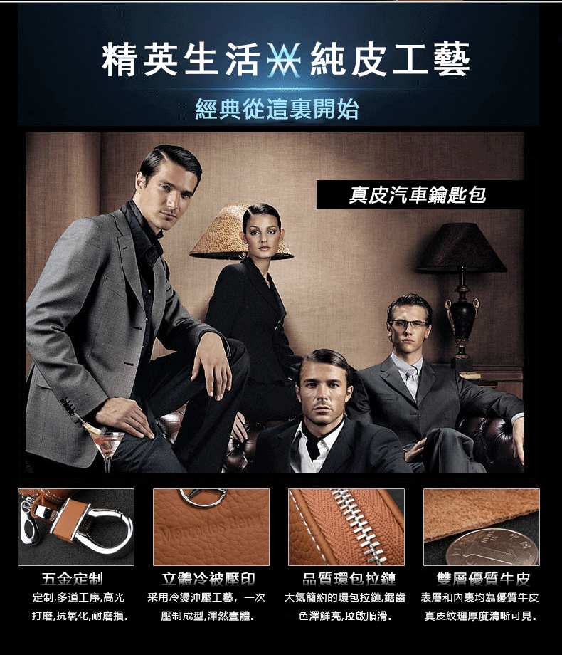  【清倉價！】訂製您的個性！汽車LOGO標誌皮革木紋汽車鑰匙包